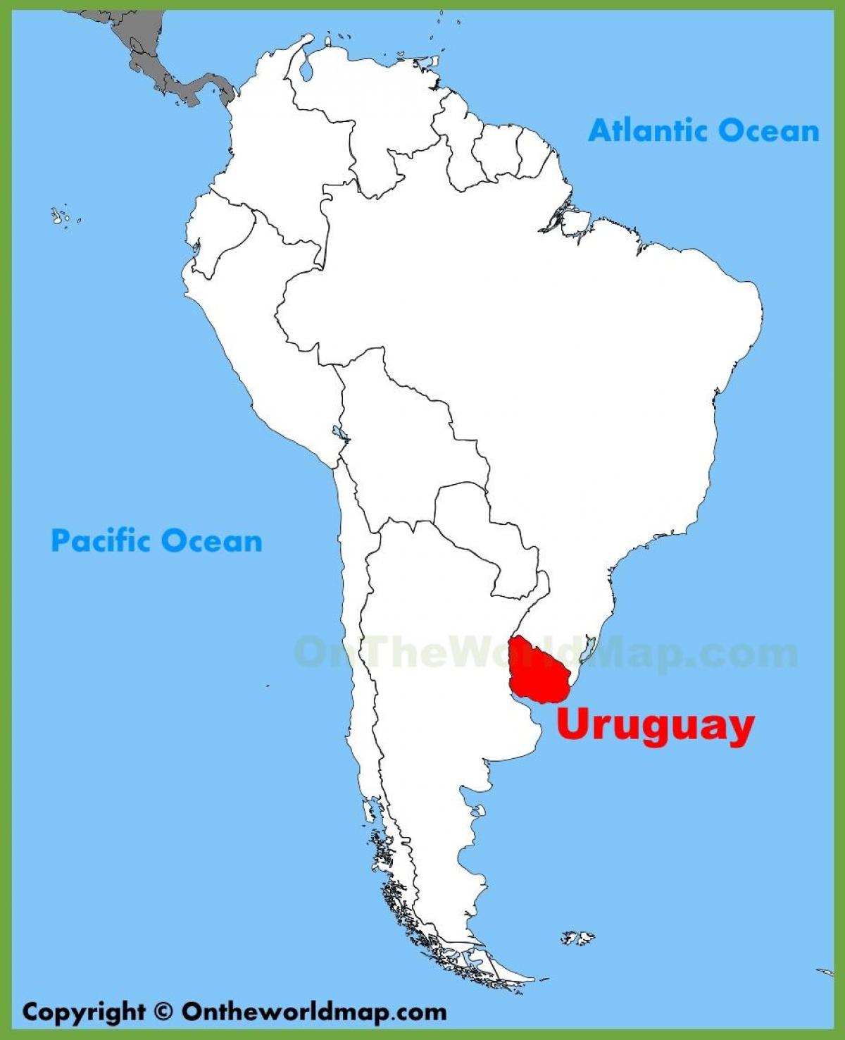 Мапа на Уругвај јужна америка