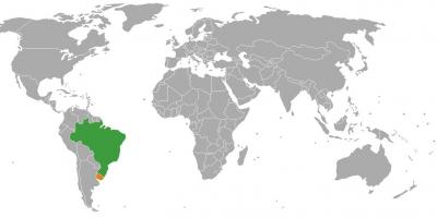 Уругвај локација на мапата на светот